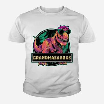 Grandmasaurus T Rex Grandma Saurus Dinosaur Family Matching Youth T-shirt | Crazezy