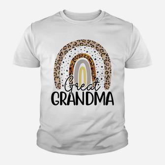 Great Grandma Funny Leopard Boho Rainbow Family Youth T-shirt | Crazezy UK