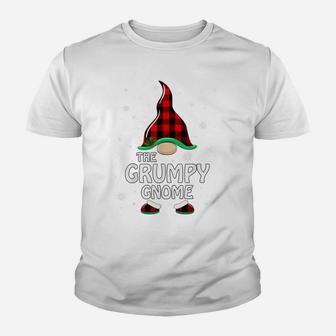 Grumpy Gnome Buffalo Plaid Matching Family Christmas Pajama Youth T-shirt | Crazezy CA