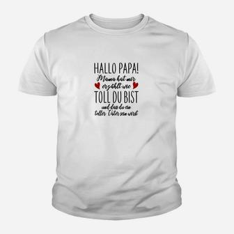 Hallo Papa Kinder Tshirt, Liebevolles Design mit Herzen für Vatertag - Seseable