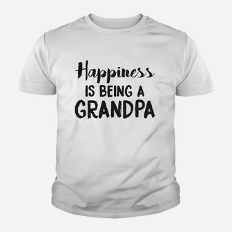Happiness Is Being A Grandpa Funny Papa Family Graphic Fathers Day Youth T-shirt | Crazezy AU