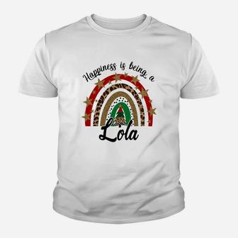 Happiness Is Being A Lola Rainbow - Grandma Gift Sweatshirt Youth T-shirt | Crazezy