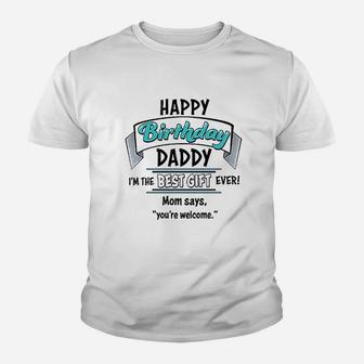 Happy Birthday Daddy In Blue Youth T-shirt | Crazezy UK