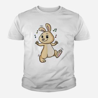 Happy Easter Rabbit Dancing Hunting Cute Youth T-shirt | Crazezy UK