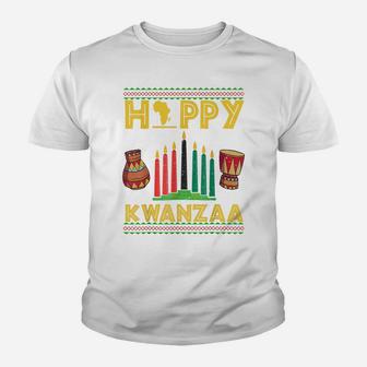 Happy Kwanzaa Funny Ugly Christmas Sweater Celebrate Kwanzaa Youth T-shirt | Crazezy