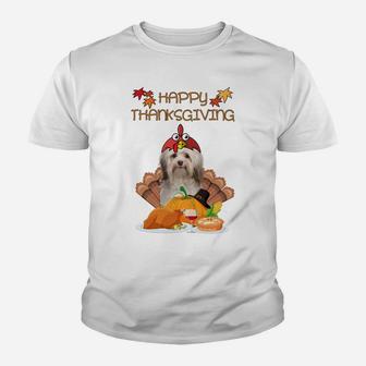 Happy Thanksgiving Day Havanese Gift Dog Funny Turkey Sweatshirt Youth T-shirt | Crazezy