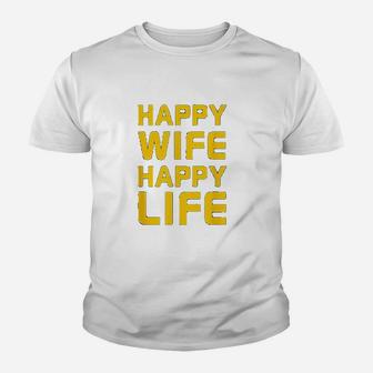 Happy Wife Happy Life Youth T-shirt | Crazezy CA