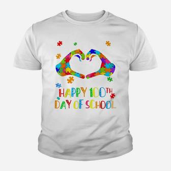 Heart 100Th Day Of School Teacher Autism Awareness Youth T-shirt | Crazezy