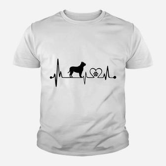 Heartbeat Pitbull Terrier Lover Dog Owner Youth T-shirt | Crazezy CA