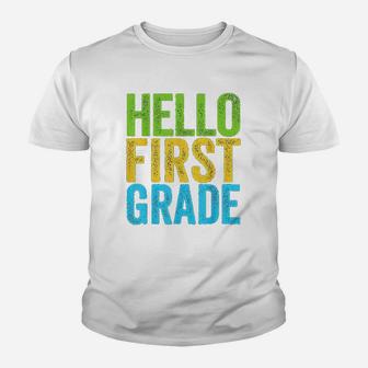 Hello First Grade Funny 1St Grade Back To School Youth T-shirt | Crazezy