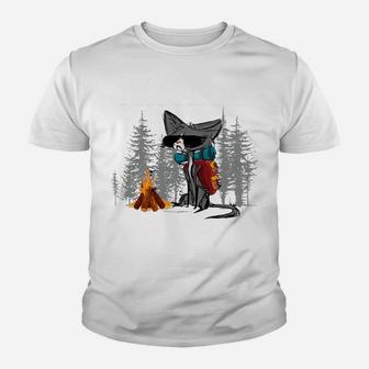 Hiking Because Murder Is Wrong Funny Cat Hiking Lovers Sweatshirt Youth T-shirt | Crazezy