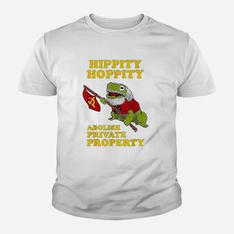 Hippity Hoppity Abolish Private Property Frog Youth T-shirt | Crazezy AU