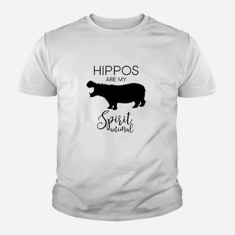 Hippos Are My Spirit Animal Hippopotamus Youth T-shirt | Crazezy