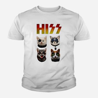 Hiss Cats Kittens Rock And Roll Band Youth T-shirt - Thegiftio UK