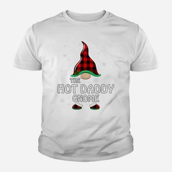 Hot Daddy Gnome Buffalo Plaid Matching Family Christmas Youth T-shirt | Crazezy AU