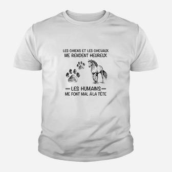 Hunde und Pferde Machen Mich Glücklich Kinder Tshirt, Tierfreunde Design - Seseable