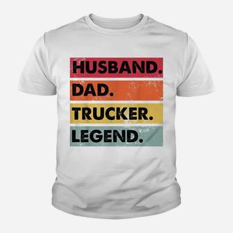 Husband Dad Trucker Legend Funny Truck Driver Trucking Gift Youth T-shirt | Crazezy