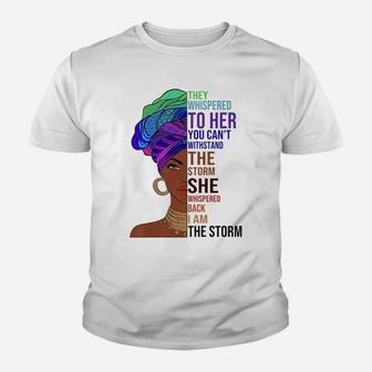 I Am The Storm Afrocentric African Pride Black History Month Youth T-shirt | Crazezy