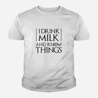 I Drink Milk And Know Things Youth T-shirt | Crazezy