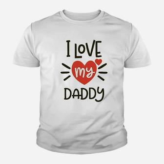 I Heart My Daddy Love Dad Youth T-shirt | Crazezy