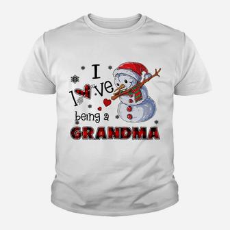 I Love Being A Grandma | Dabbing Snowman Christmas Grandma Sweatshirt Youth T-shirt | Crazezy
