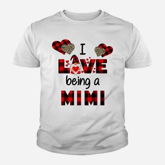 I Love Being A Mimi Grandma Gnome Valentines Day Youth T-shirt | Crazezy