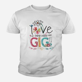I Love Being Called Gigi Sunflower Youth T-shirt | Crazezy