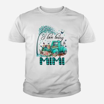 I Love Being Mimi Flower Truck Youth T-shirt | Crazezy UK