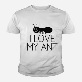 I Love My Ant Aunt Pun Funny Youth T-shirt | Crazezy