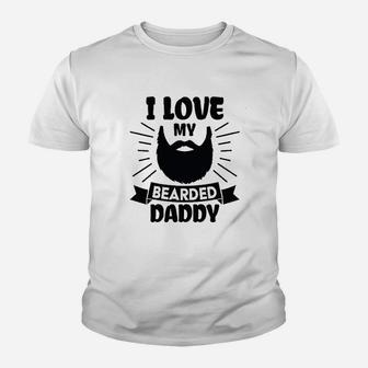 I Love My Bearded Daddy With Beard Silhouette Youth T-shirt | Crazezy DE