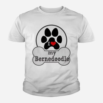 I Love My Bernedoodle - Paw - Dog Lover Youth T-shirt | Crazezy UK