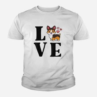 I Love My Corgi Tricolor Corgi Women Gift Dog Mama Youth T-shirt | Crazezy AU