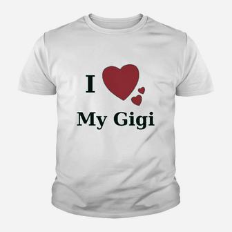 I Love My Gigi Heart Youth T-shirt | Crazezy