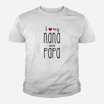 I Love My Nana And Papa Youth T-shirt | Crazezy CA