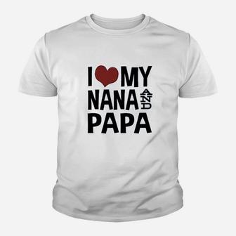 I Love My Nana And Papa Youth T-shirt | Crazezy DE