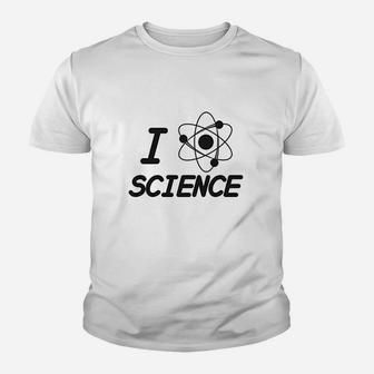 I Love Science Atom Proton Electron Youth T-shirt | Crazezy
