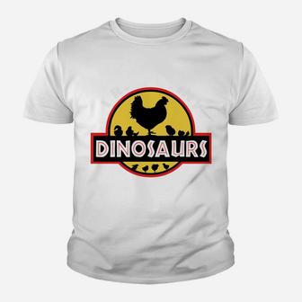 I Raise Tiny Dinosaurs Chicken Lover Gift Youth T-shirt | Crazezy