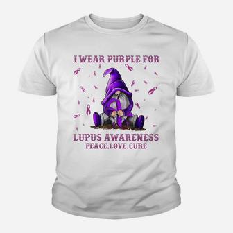 I Wear Purple For Lupus Awareness Gift Gnome Lover Youth T-shirt | Crazezy DE