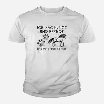 Ich Mag Hunde Und Pferde Kinder T-Shirt - Seseable