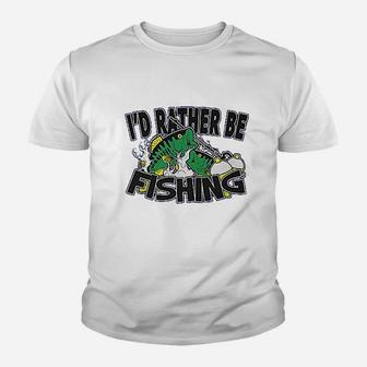 I'd Rather Be Fishing Youth T-shirt | Crazezy