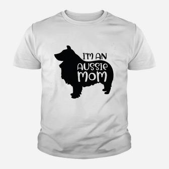 Im An Aussie Mom Silhouette Australian Shepherd Dogs Pet Owner Youth T-shirt | Crazezy DE