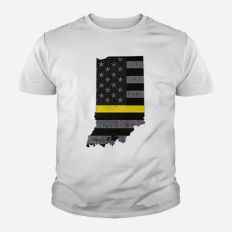 Indiana 911 Thin Yellow Line Emergency Police Dispatcher Youth T-shirt | Crazezy UK