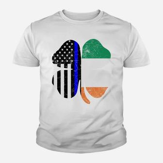 Irish American Flag Police Officer St Patricks Day Police Youth T-shirt | Crazezy