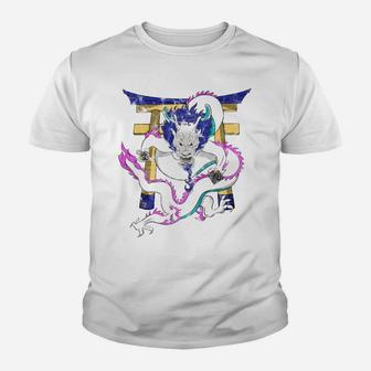 Japanese Dragon With Kanji Symbols Youth T-shirt | Crazezy UK