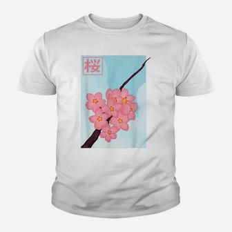 Japanese Spring Flower Pink Cherry Blossom Sakura Feast Youth T-shirt | Crazezy