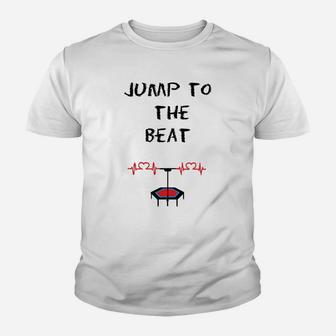 Jump to the Beat Kinder Tshirt, Trampolin-Motiv Musik Tee - Seseable
