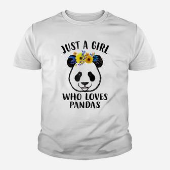 Just A Girl Who Loves Pandas Gift Mothers Day Funny Tshirt Youth T-shirt | Crazezy DE