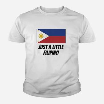 Just A Little Filipino Cute Philippines Flag Youth T-shirt | Crazezy CA