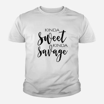 Kinda Sweet Kinda Savage Youth T-shirt | Crazezy DE