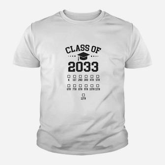 Kindergarten Class Of 2033 Grow With Me Space For Chackmarks Youth T-shirt | Crazezy UK